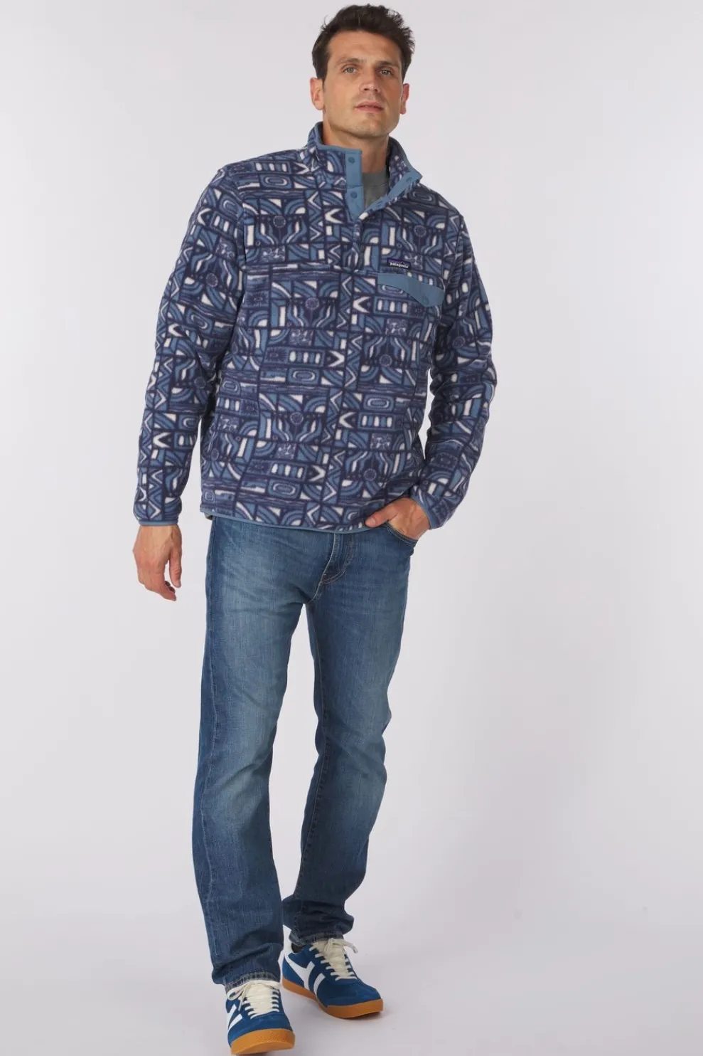 Best Patagonia Fleece Lw Synch Snap-T P/O New Visions: New Navy
