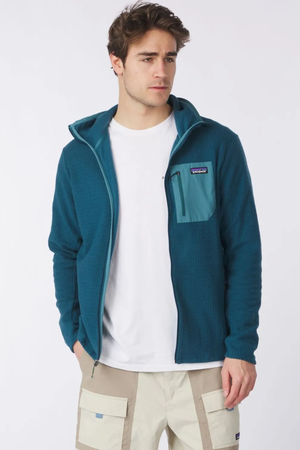 Discount Patagonia Fleece R1 Air Full-Zip Hoodie Tidal Teal