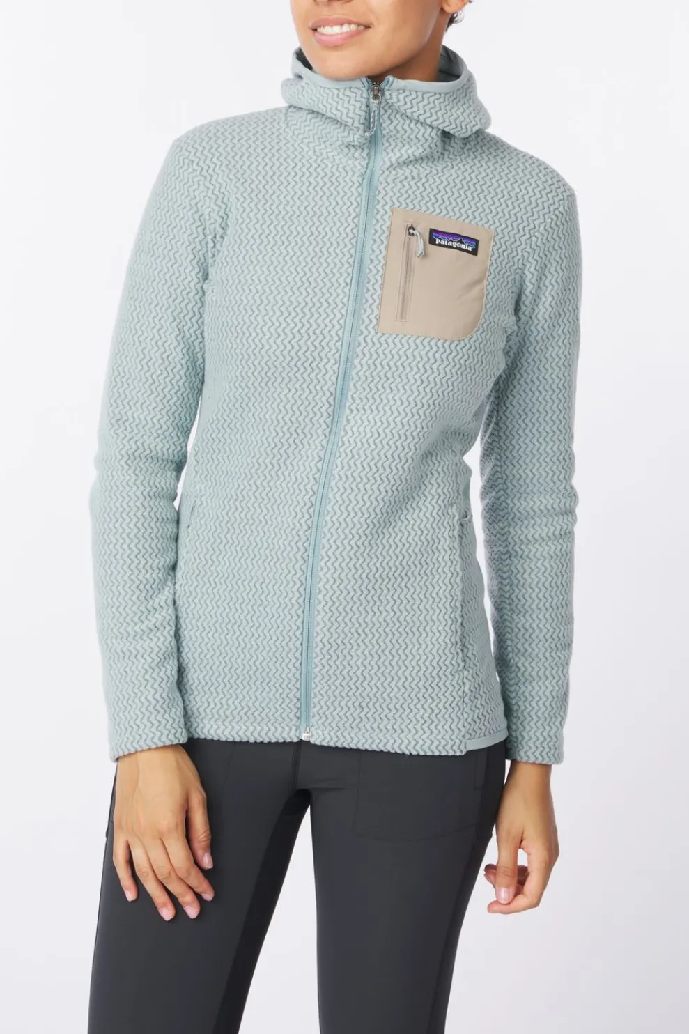 Fashion Patagonia Fleece R1 Air Full-Zip Hoodie Thermal Blue