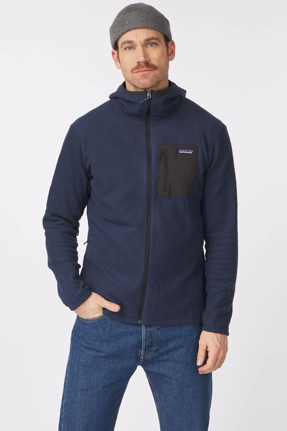 New Patagonia Fleece R1 Air Full-Zip Hoodie New Navy