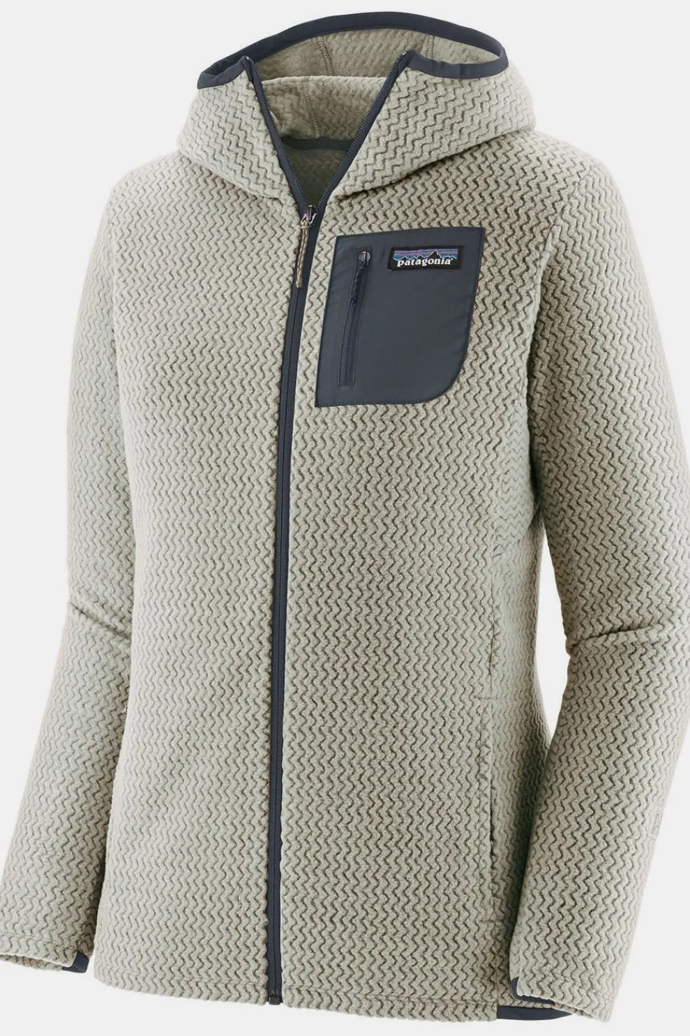 New Patagonia Fleece R1 Air Full-Zip Hoodie Wool White