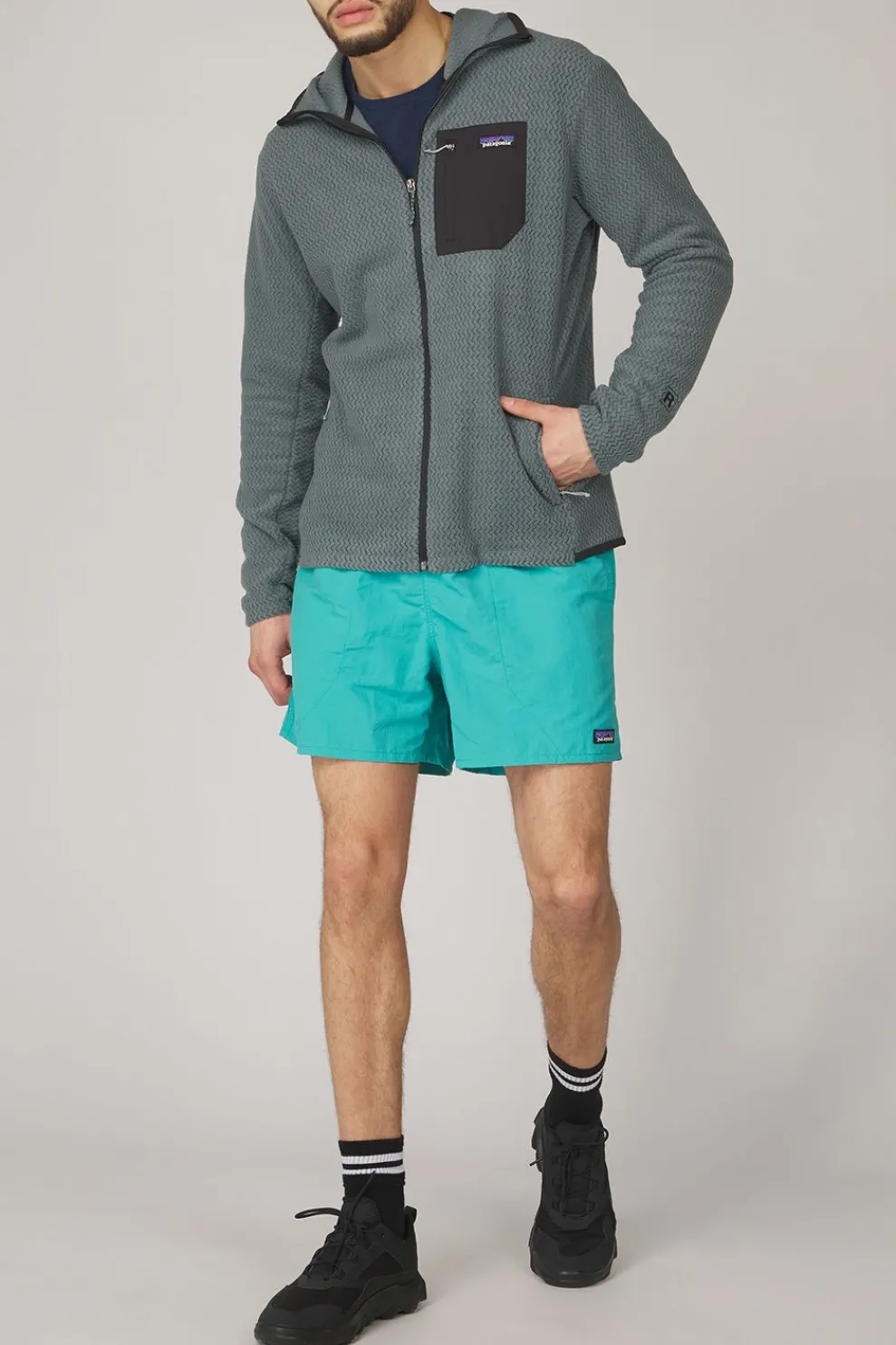 New Patagonia Fleece R1 Air Full-Zip Hoodie Nouveau Green