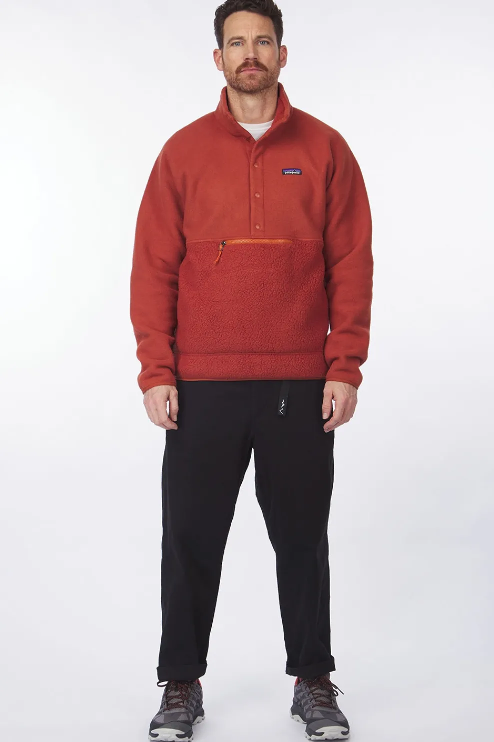 Outlet Patagonia Fleece Retro Pile 1/2 Snap P/O Burnished Red