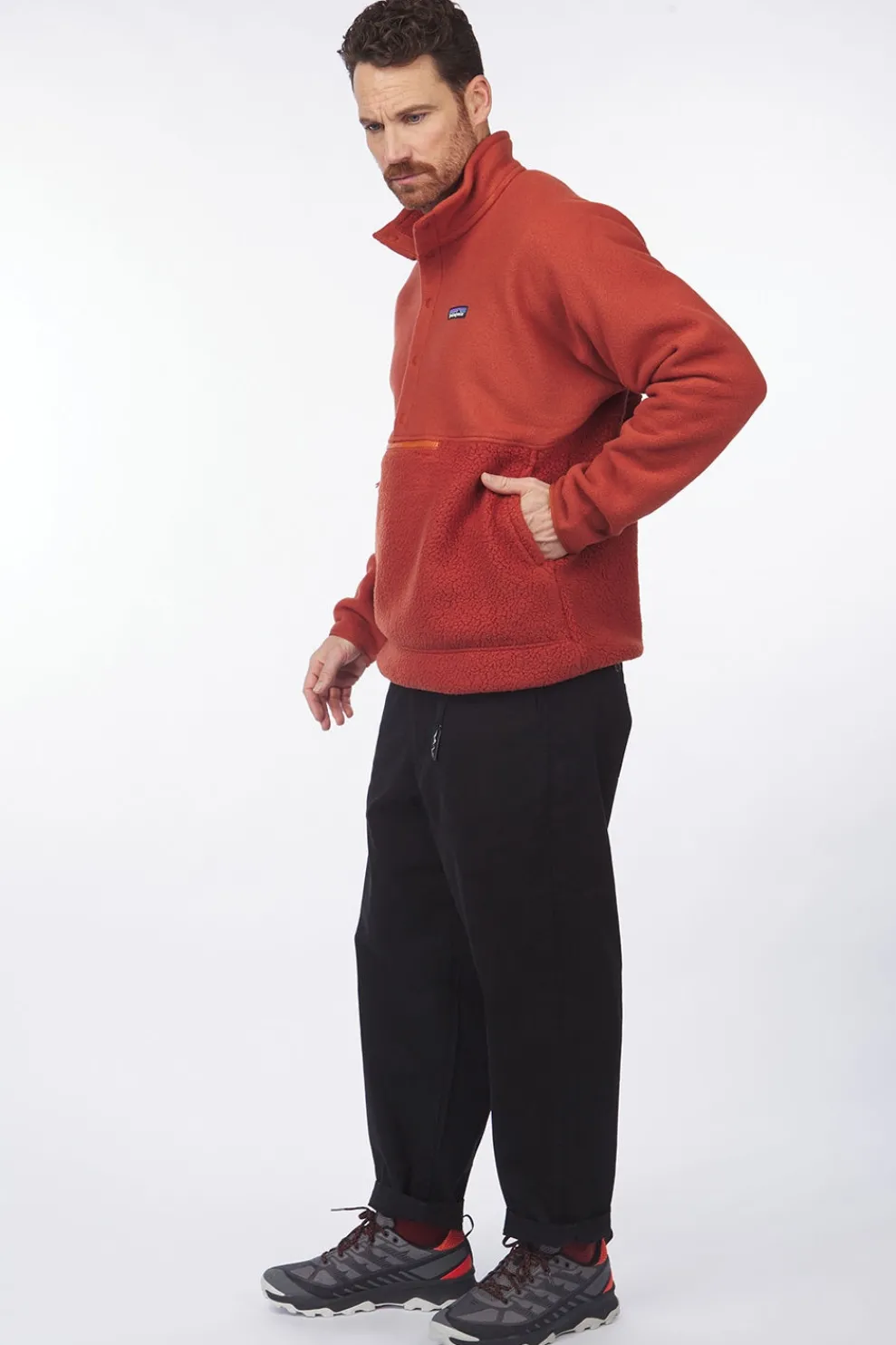 Outlet Patagonia Fleece Retro Pile 1/2 Snap P/O Burnished Red