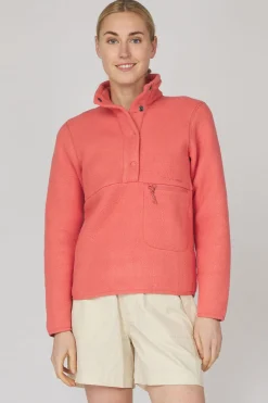 Online Peak Performance Fleece Snap T-Neck Trek Pink/Softer Red