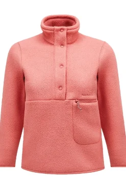 Online Peak Performance Fleece Snap T-Neck Trek Pink/Softer Red