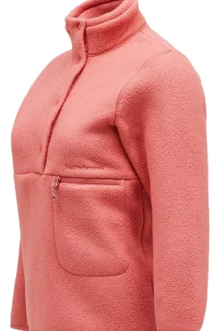 Online Peak Performance Fleece Snap T-Neck Trek Pink/Softer Red