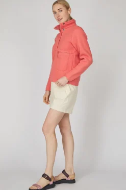 Online Peak Performance Fleece Snap T-Neck Trek Pink/Softer Red