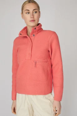 Online Peak Performance Fleece Snap T-Neck Trek Pink/Softer Red