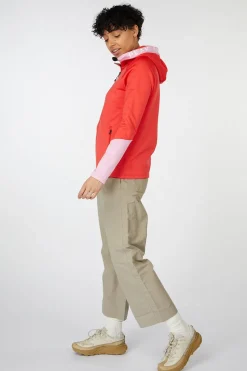 Online Peak Performance Fleece W Rider Zip Hood Brilliant Red/Morning Dew/