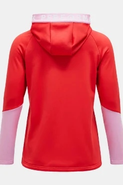 Online Peak Performance Fleece W Rider Zip Hood Brilliant Red/Morning Dew/