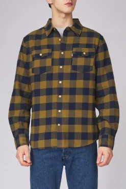 New Picture Organic Clothing Hemd Hillsboro Shirt H Dark Blue / Army Green