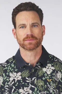 Sale PME Legend Polo Printed Fine Pique Dark Navy