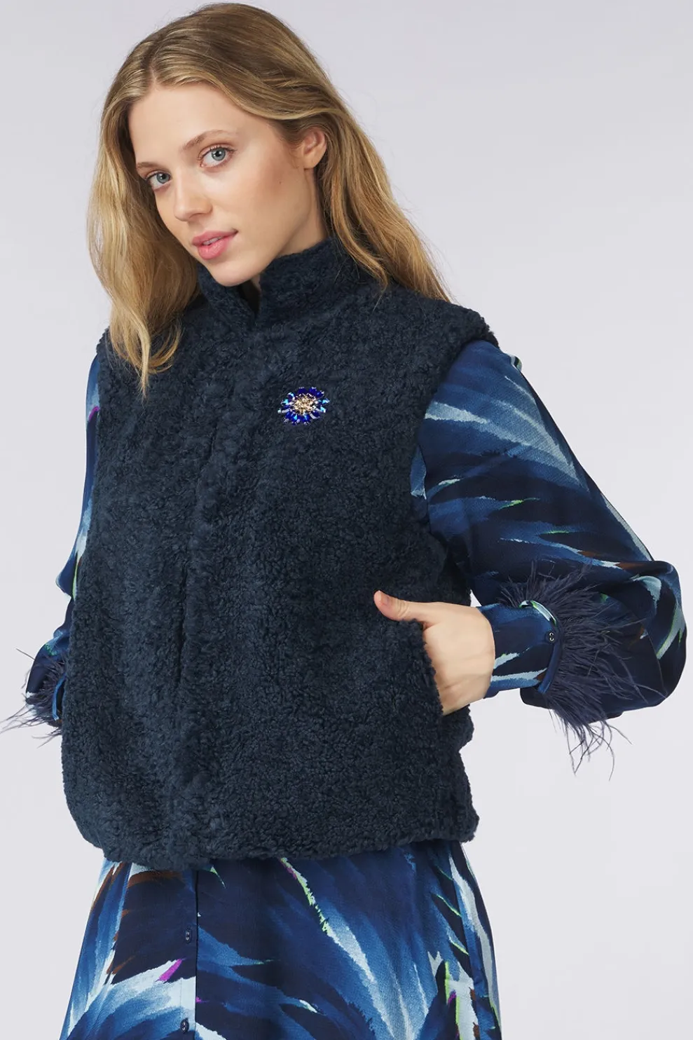 Gilet Teddy Love Navy-Pom Amsterdam Sale