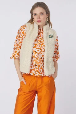 Gilet Teddy Love Ecru-Pom Amsterdam Outlet