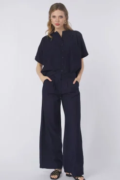 New Pom Amsterdam Hemd Deep Dark Blue