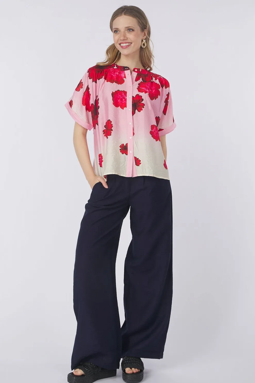 Discount Pom Amsterdam Hemd Flower Bouquet Blue