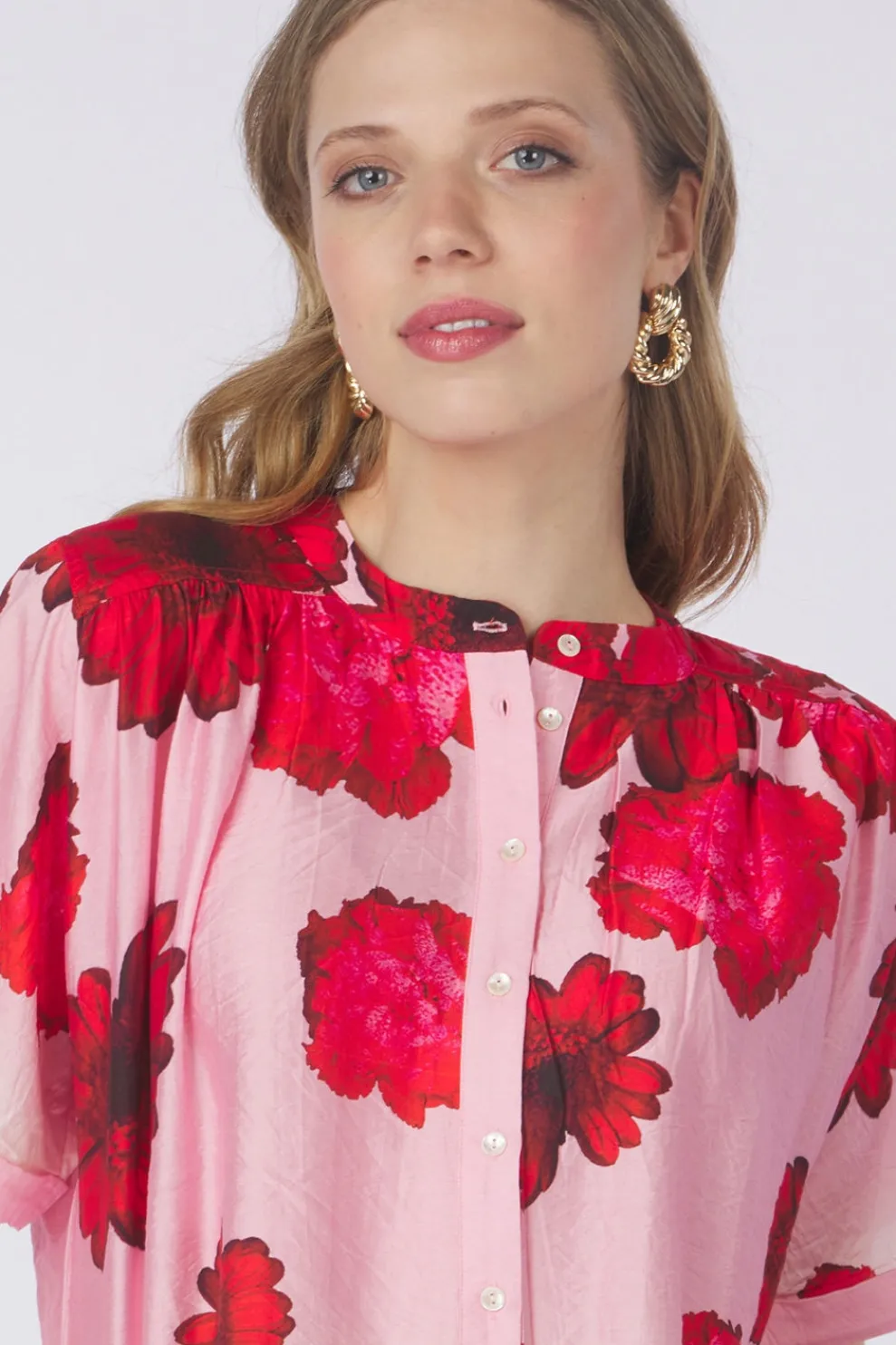 Discount Pom Amsterdam Hemd Flower Bouquet Blue