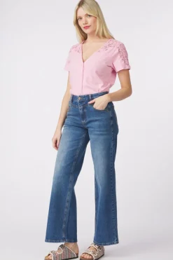 Jeans Wide Leg Vintage Blue-Pom Amsterdam Discount