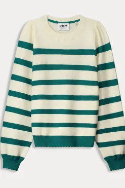 Sale Pom Amsterdam Trui Striped Fresh Green Blue
