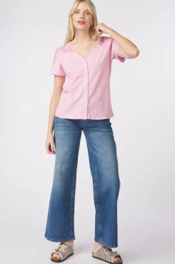 Clearance Pom Amsterdam T-Shirt Rose Pink Blue