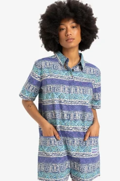 Outlet Quiksilver Pansy Romper Aqua Sky Global Heat 32X32