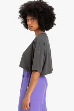 Online Quiksilver T-Shirt Maxi Crop Dark Shadow