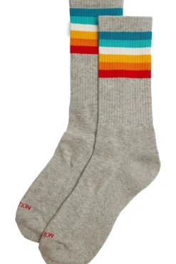 Sale Revolution Sokken Jaquard Crew Sock Grey-Melange