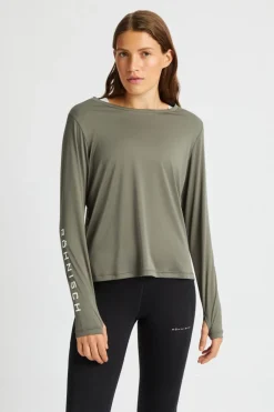 Discount Röhnisch T-Shirt Team Logo Long Sleeve Gunmetal Logo Emboss