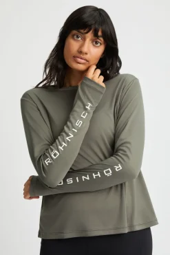 Discount Röhnisch T-Shirt Team Logo Long Sleeve Gunmetal Logo Emboss