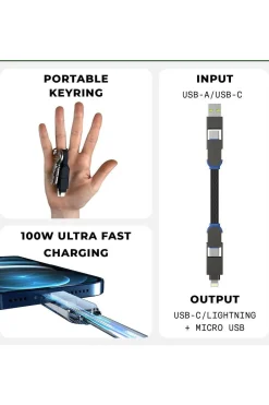 Oplader Acc Incharge X Keyring Cable-Rolling Square Outlet