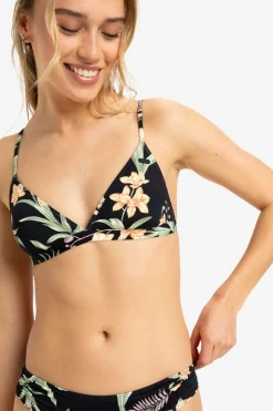 Hot Roxy Bikini Top Pt Beach Classics Fixed Anthracite Island Escape
