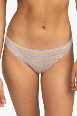 Clearance Roxy Bikinibroekje Wavy Stripe Moderate Papaya Wavy Stripe S