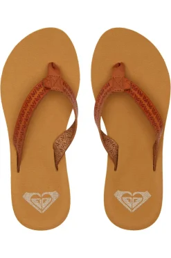 Outlet Roxy Slippers Porto Motif Tan