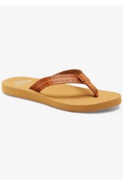 Outlet Roxy Slippers Porto Motif Tan