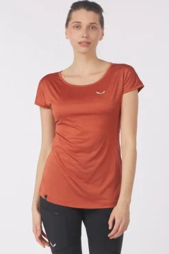 Fashion Salewa T-Shirt Puez Melange Dry Etruscan Red Melange