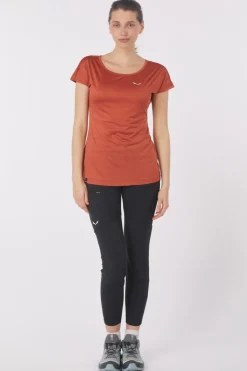 Fashion Salewa T-Shirt Puez Melange Dry Etruscan Red Melange