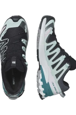 Clearance Salomon Trailschoenen Xa Pro 3D V9 Gore-Tex W Black/Bleached Aqua/Harbor Blue