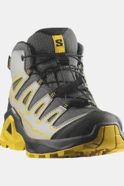 Clearance Salomon Wandelschoenen X Ultra Mid Gtx J Castlerock/Black/Spicy Mustard