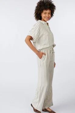 New Selected Broek Viva-Gulia Striped Sun Sandshell Stripes:Pin Stripe