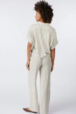 New Selected Broek Viva-Gulia Striped Sun Sandshell Stripes:Pin Stripe