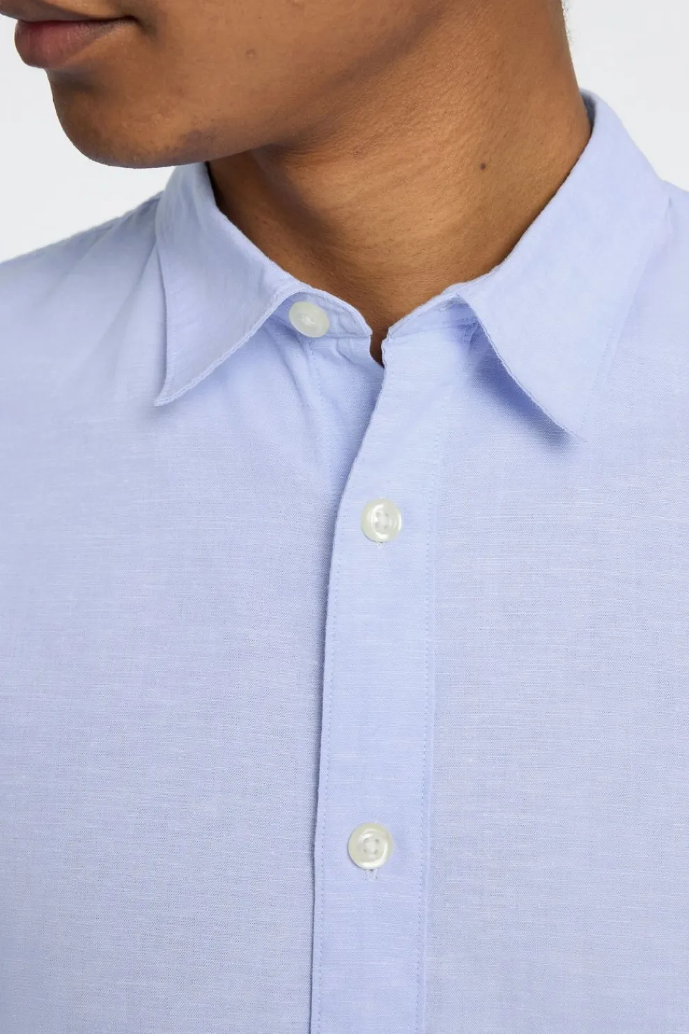 Clearance Selected Hemd Slimnew Cashmere Blue W. White