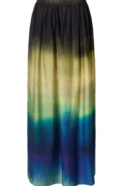 Outlet Selected Rok Vilmi Hw Aop Maxi Slit Skirt B Chestnut Aop