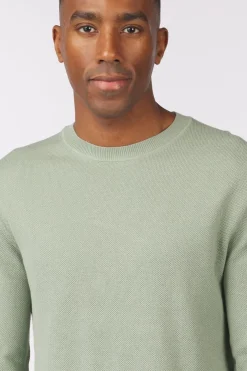 Outlet Selected Trui Mora Ls Structure Crew Neck Forest Night