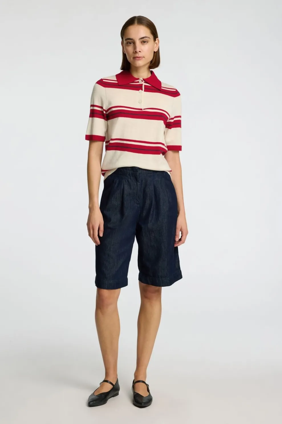 Outlet Selected Trui Thea 2/4 Birch W Savvy Red