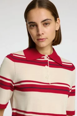 Outlet Selected Trui Thea 2/4 Birch W Savvy Red