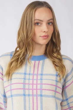 New Selected Trui Tilde Check Ls Ex Ecru