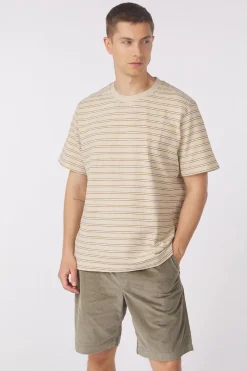 New Selected T-Shirt Eli Seersucker Vetiver