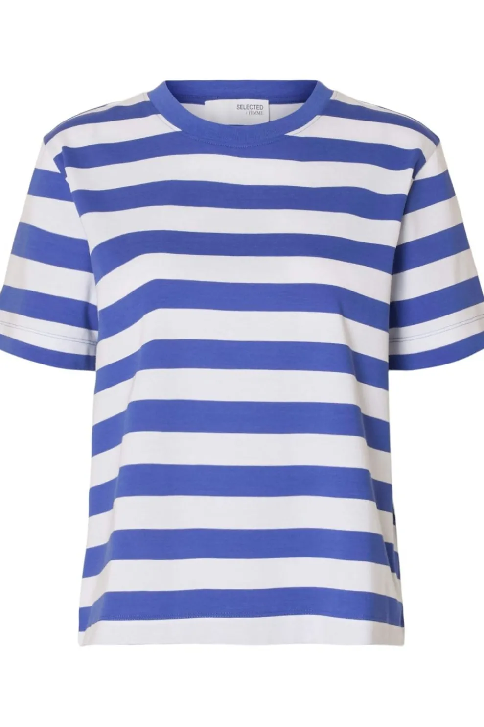 Sale Selected T-Shirt Essential Stripedoxy Dazzling Blue