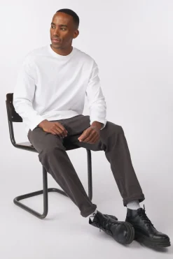 Clearance Selected T-Shirt Looseoscar Ls O-Neck Tee Asphalt